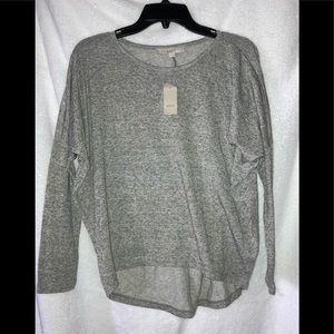 NWT gray long sleeved top with uneven bottom